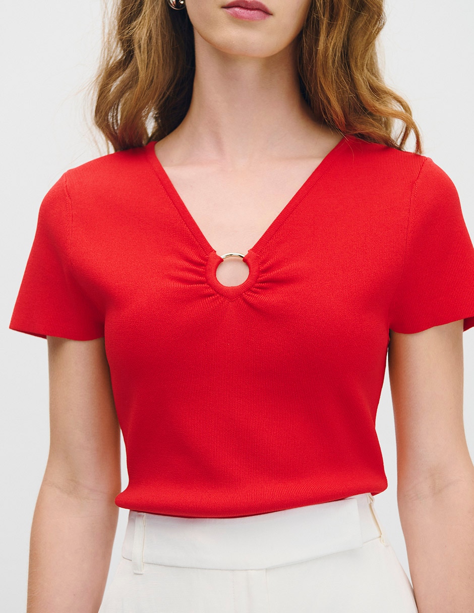 Blusa manga corta para mujer 7