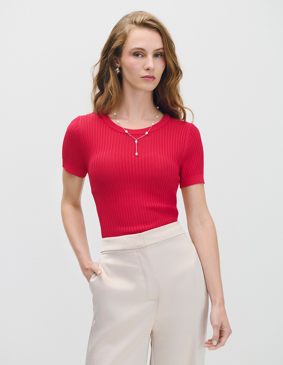 Blusa manga corta para mujer