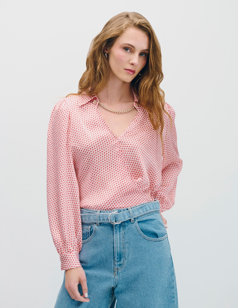 Blusa manga larga para mujer
