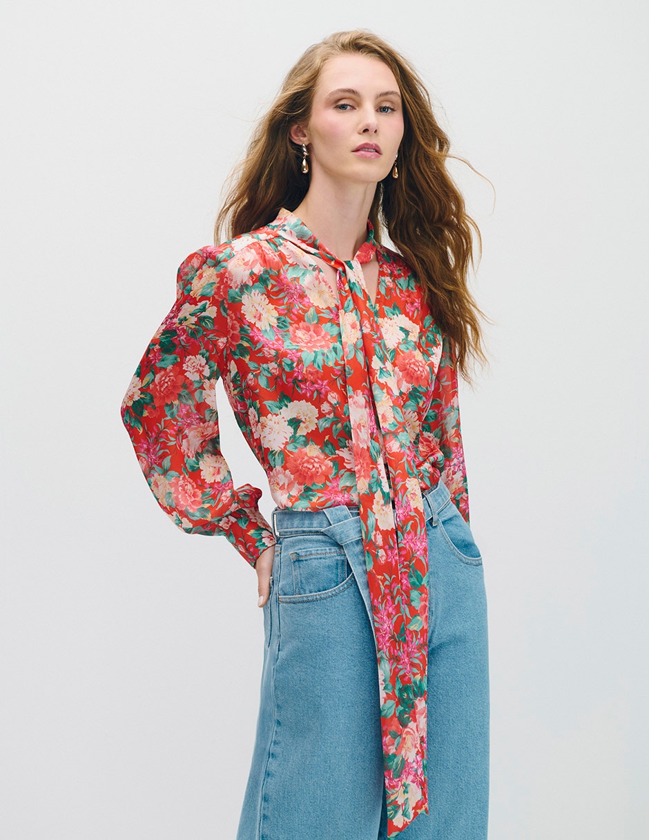 Blusa manga larga para mujer