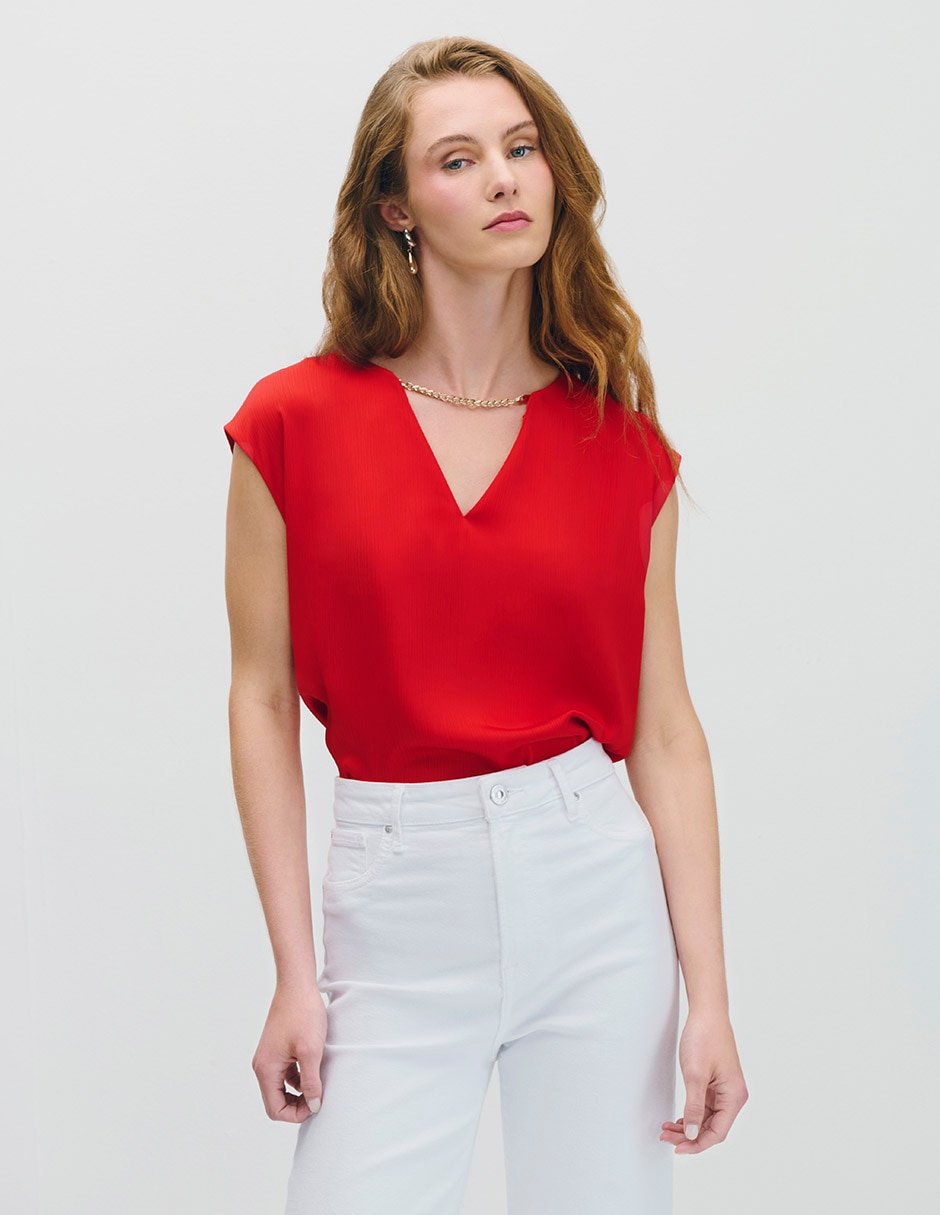 Blusa manga corta para mujer