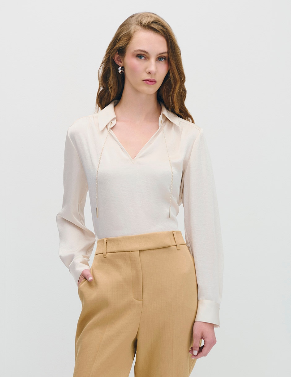 Blusa manga larga para mujer