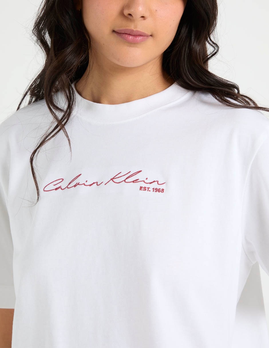 Playera manga corta cuello redondo para mujer 4