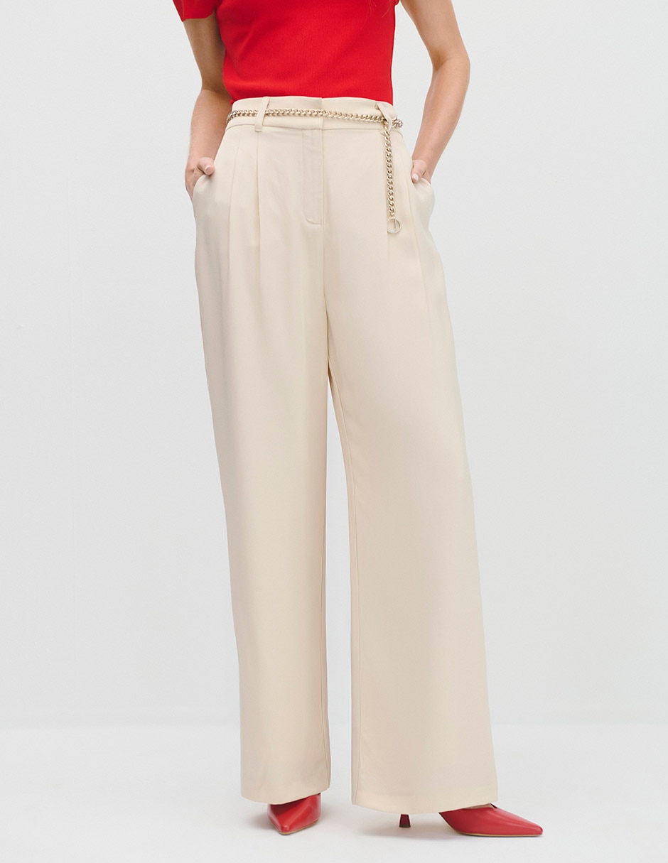 Pantalón relaxed wide leg para mujer