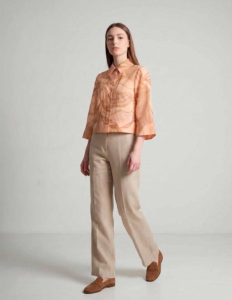Blusa camisera manga 3/4 para mujer 4