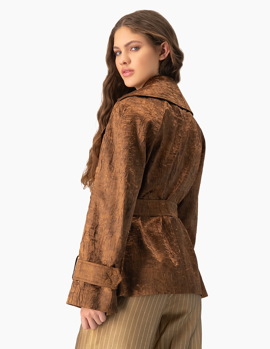 Gabardina impermeable con bolsillos para mujer 2