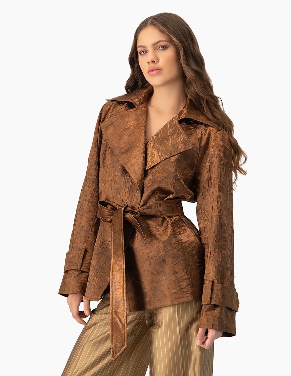 Gabardina impermeable con bolsillos para mujer 3