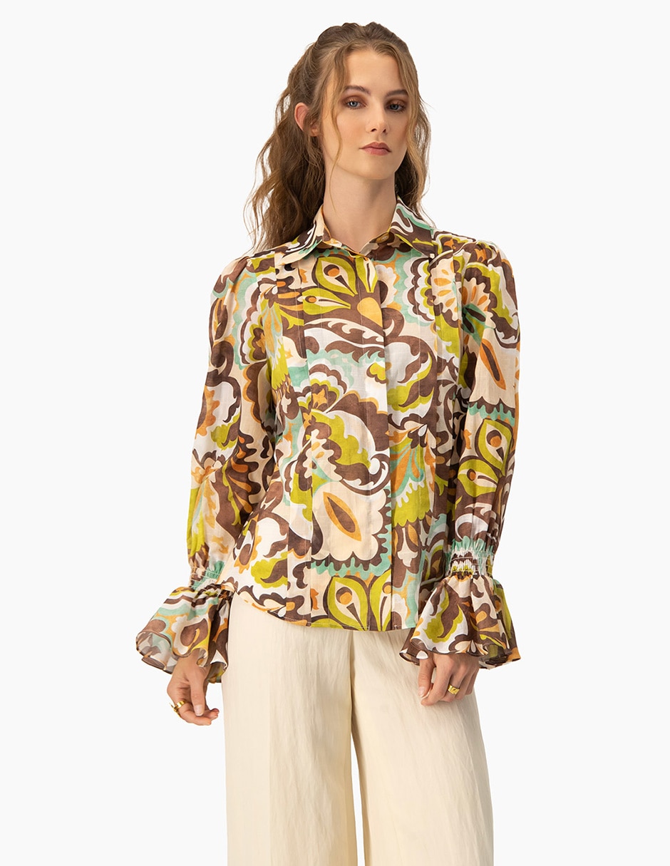 Blusa manga larga para mujer