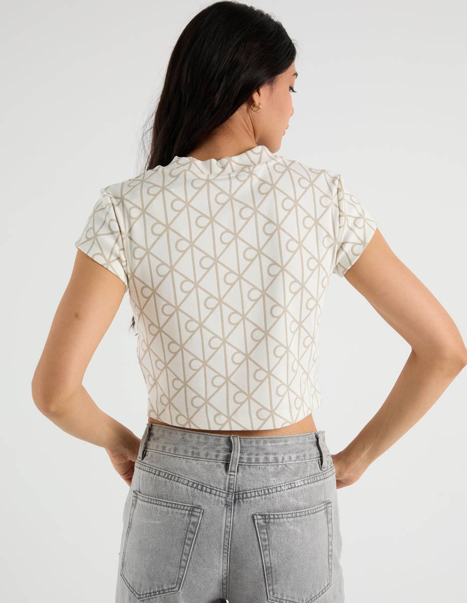 Playera manga corta cuello redondo para mujer 6