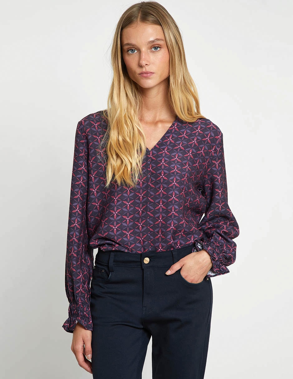 Blusa manga larga para mujer