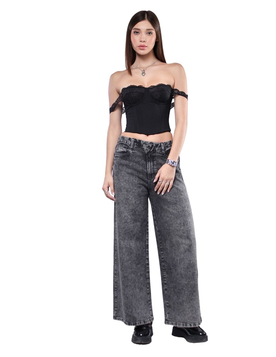 Jeans carpenter wide leg para mujer 5