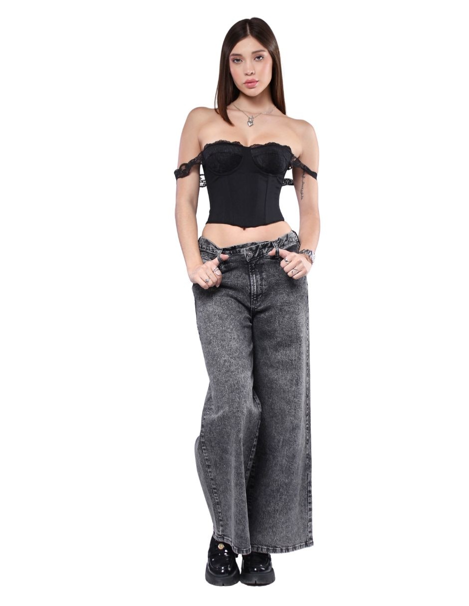 Jeans carpenter wide leg para mujer 6