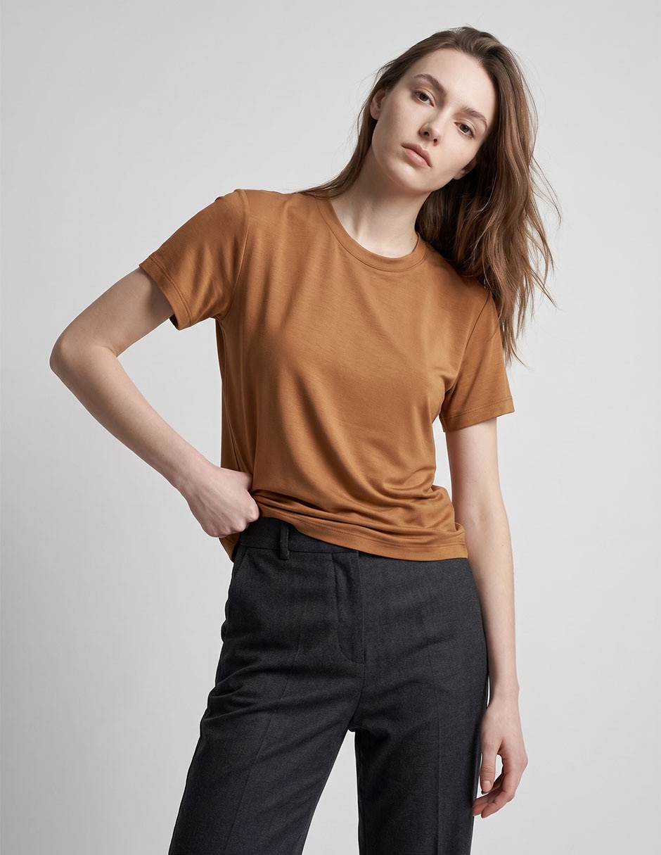Playera manga corta cuello redondo para mujer Playera manga corta cuello redondo para mujer