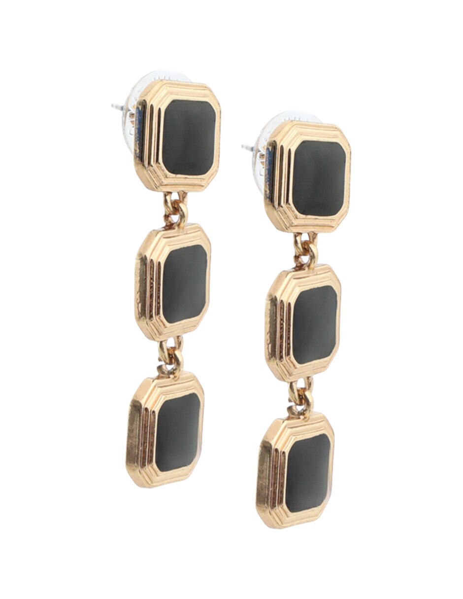 Aretes largos cuadrado con acabado pavé resina 2