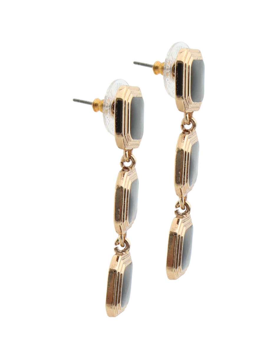 Aretes largos cuadrado con acabado pavé resina 3