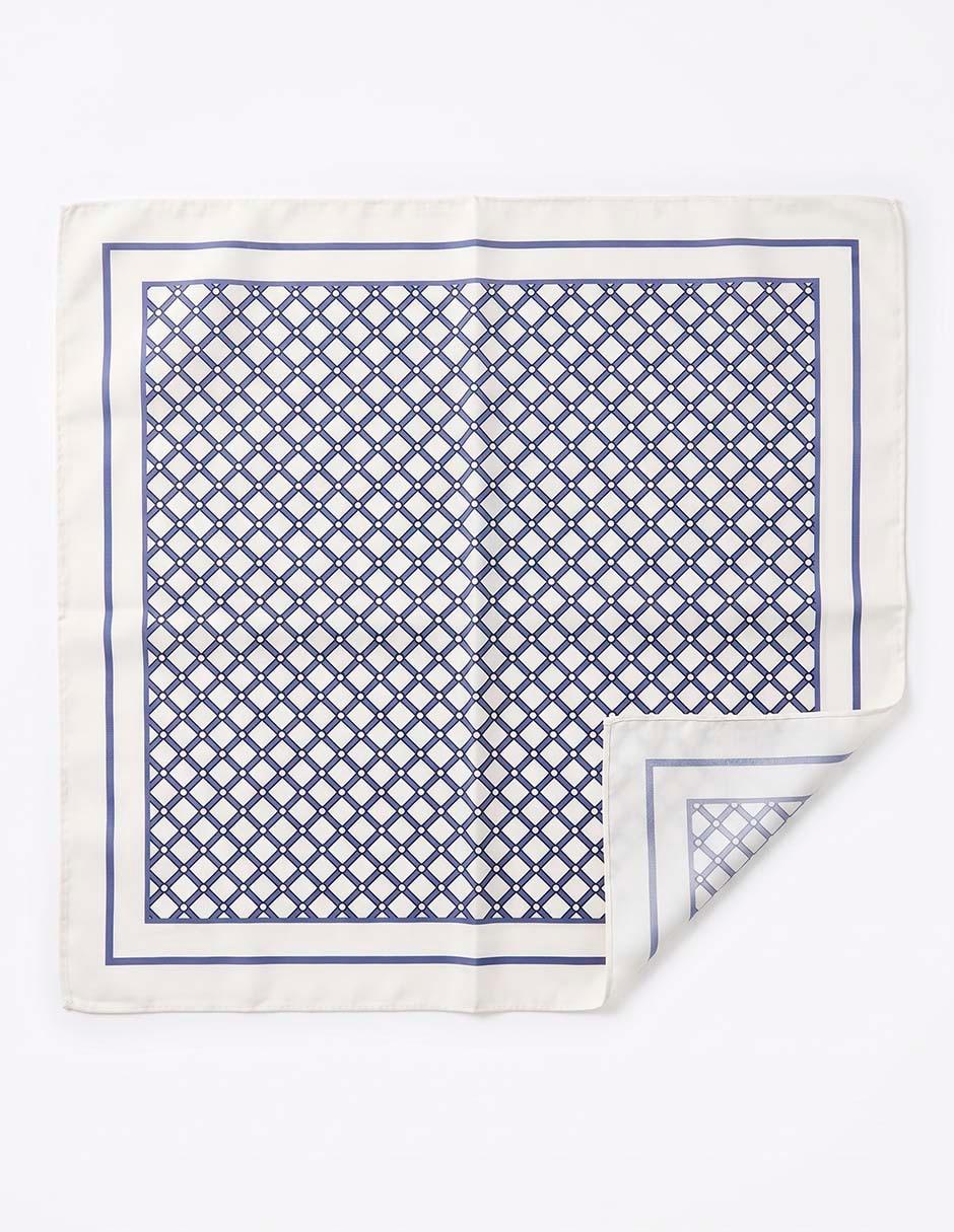 Pashmina con estampado geométrico de seda para mujer 3