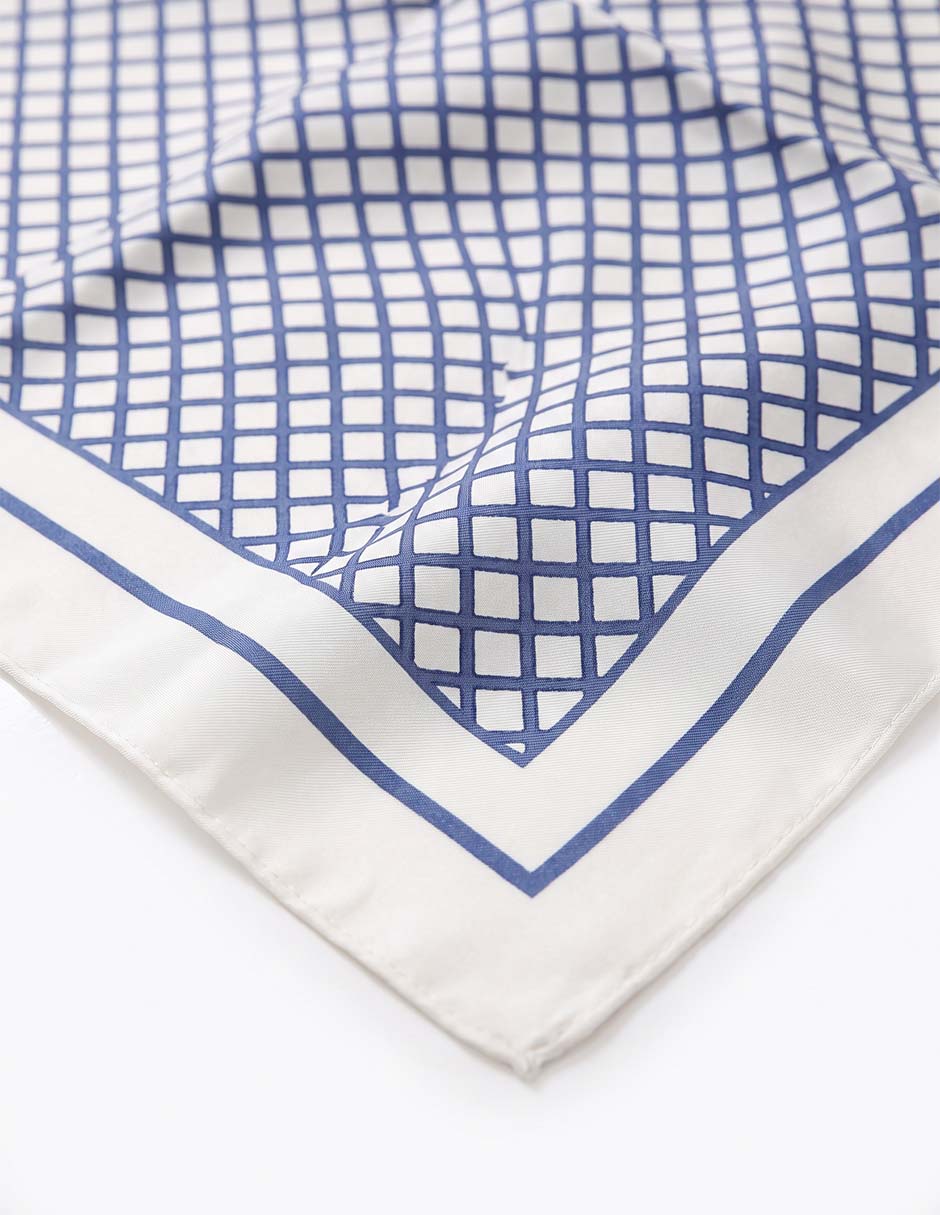 Pashmina con estampado geométrico de seda para mujer 2