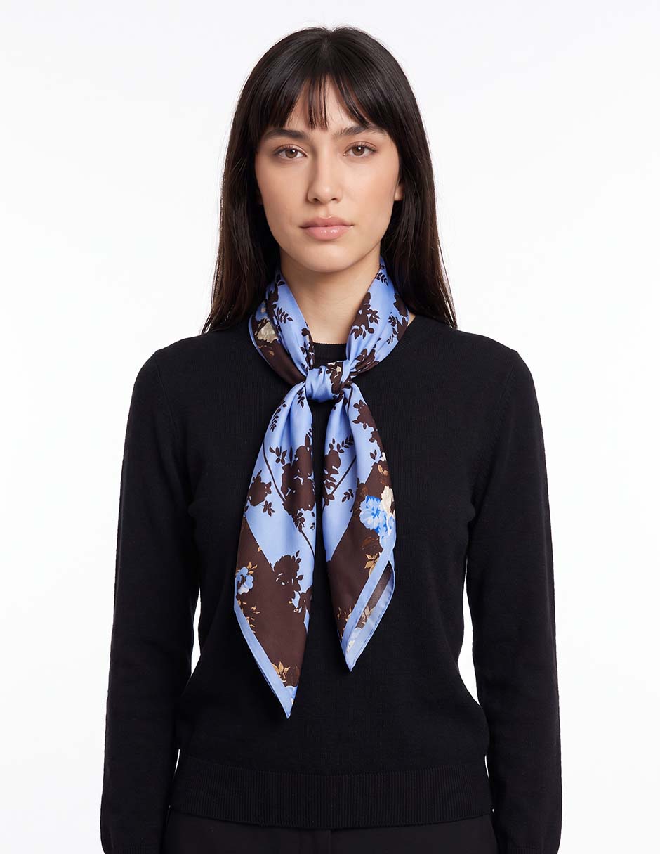 Pashmina con estampado floral de seda para mujer Pashmina con estampado floral de seda para mujer