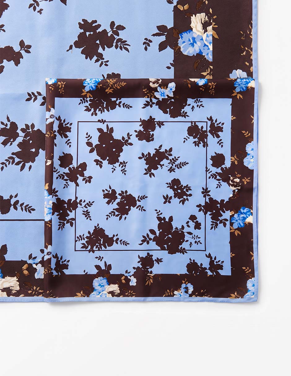 Pashmina con estampado floral de seda para mujer 2
