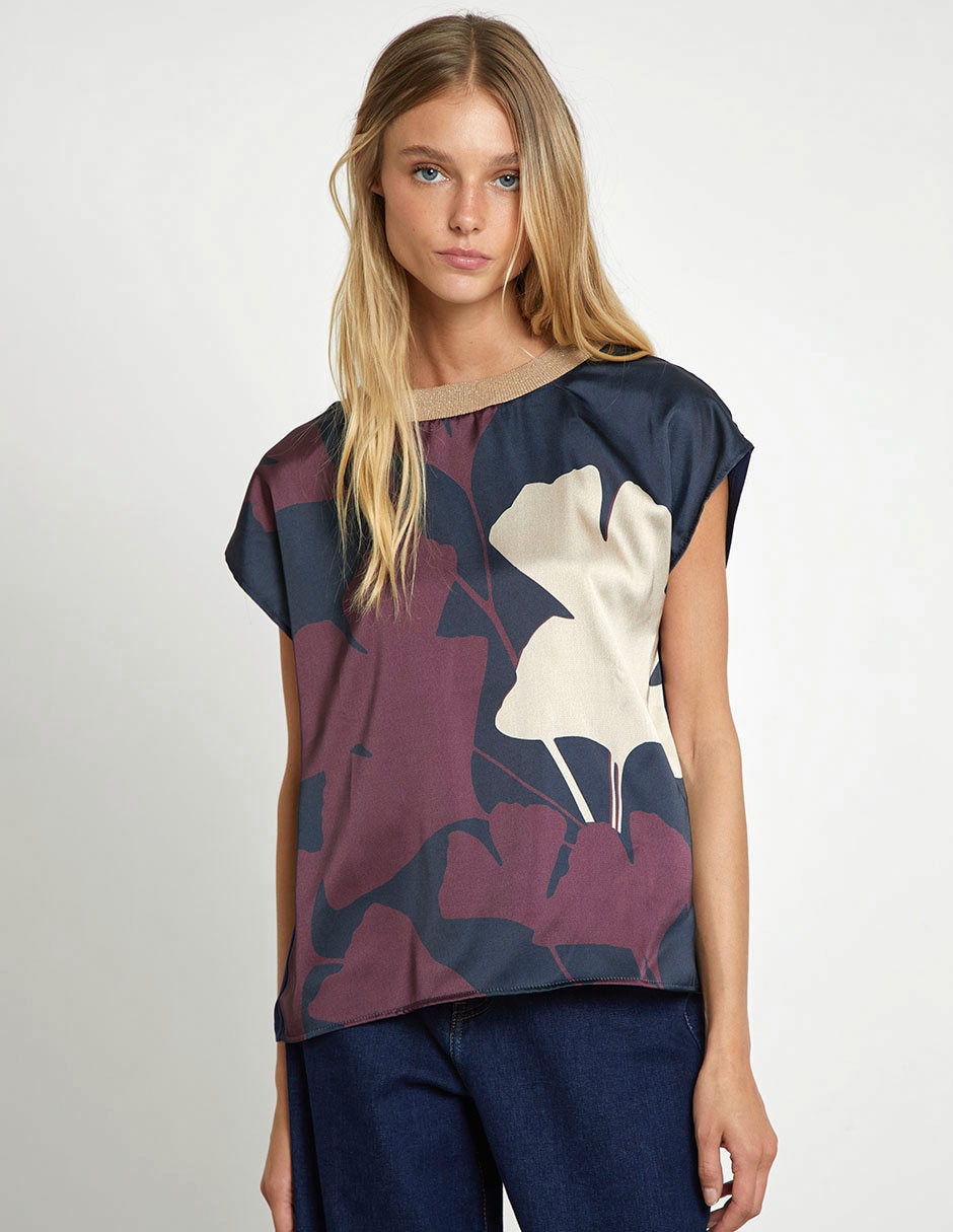 Blusa manga corta para mujer