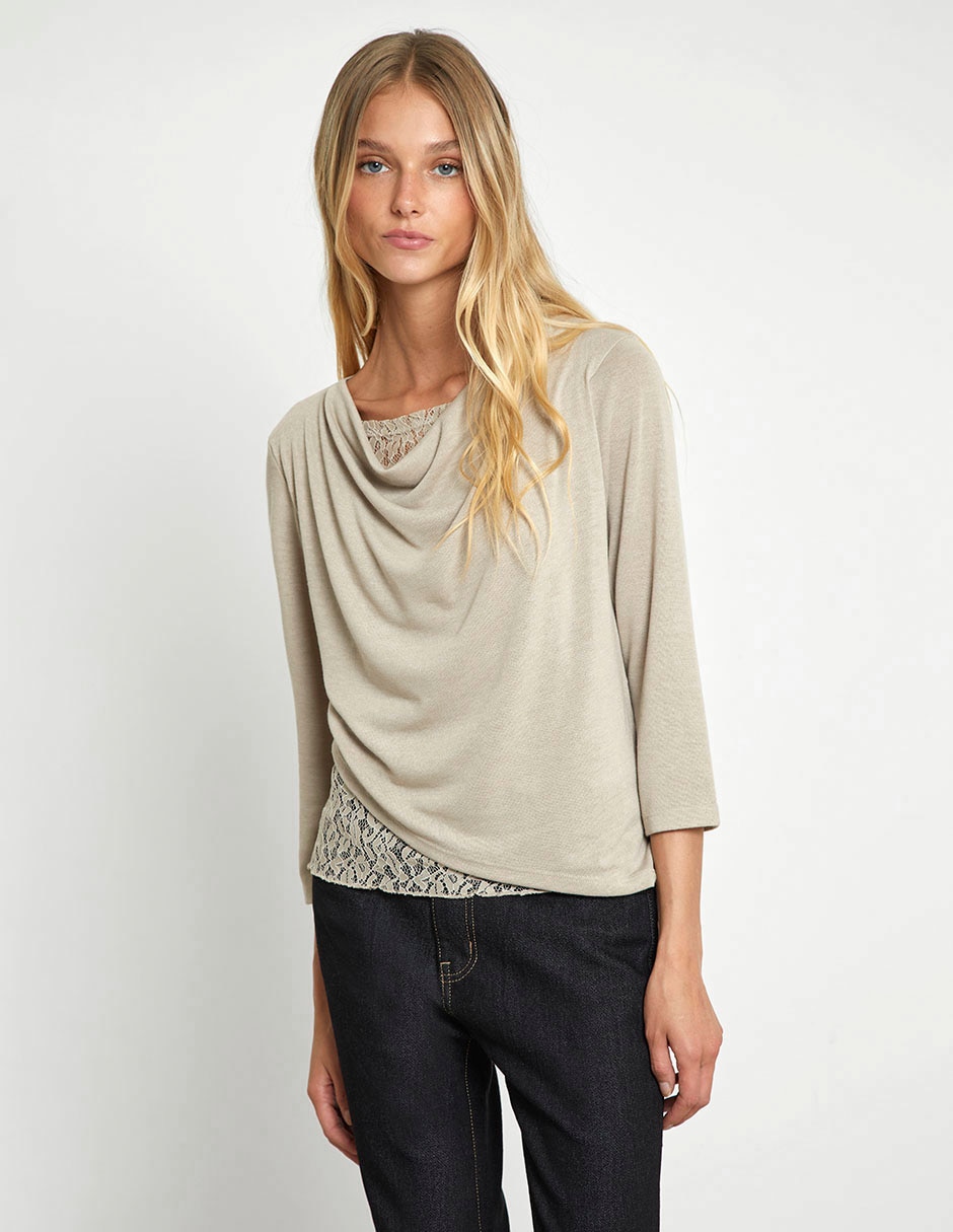 Blusa manga 3/4 para mujer Blusa manga 3/4 para mujer