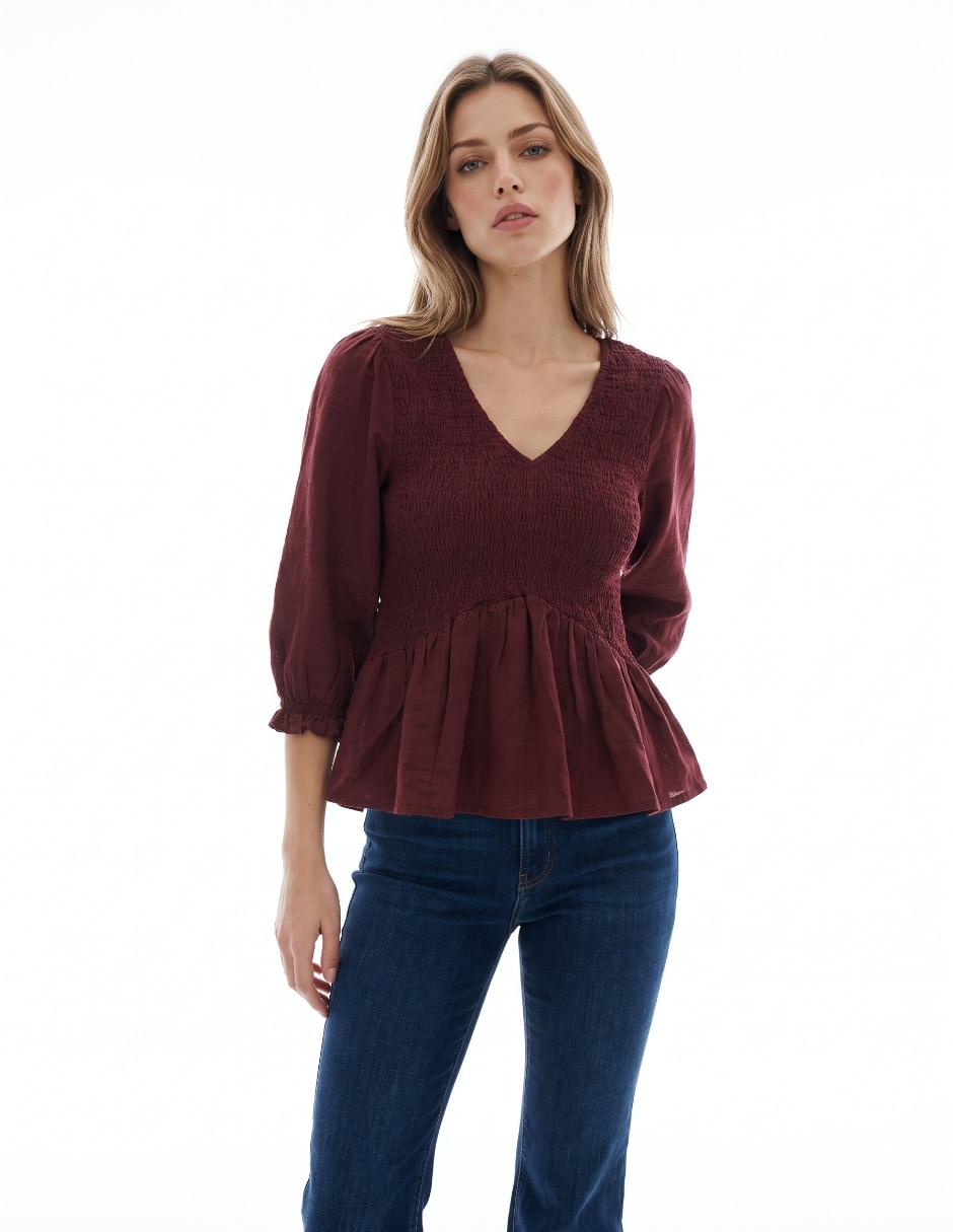 Blusa manga 3/4 para mujer Blusa manga 3/4 para mujer