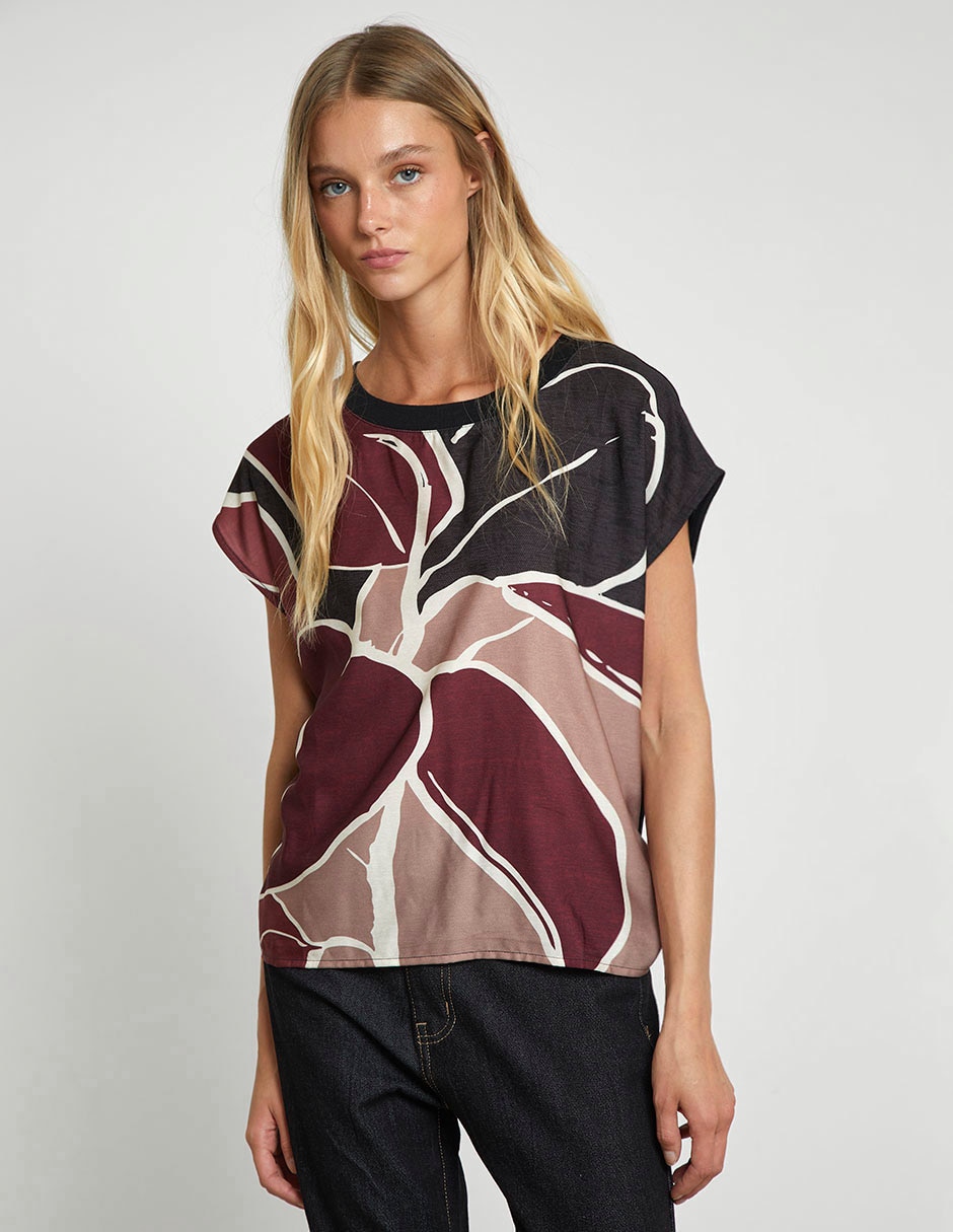Blusa manga corta para mujer