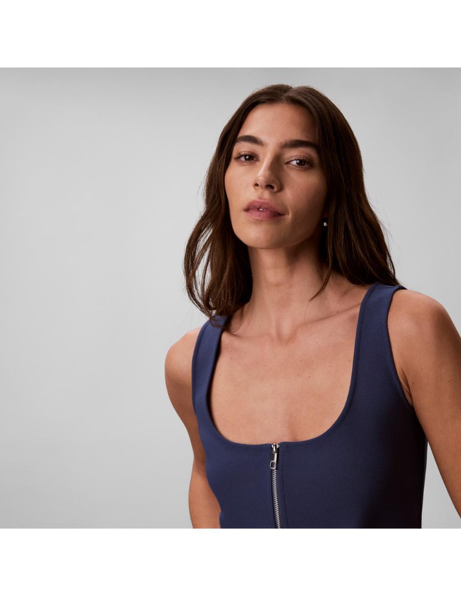 Top cuello con cierre escote redondo tirante ancho