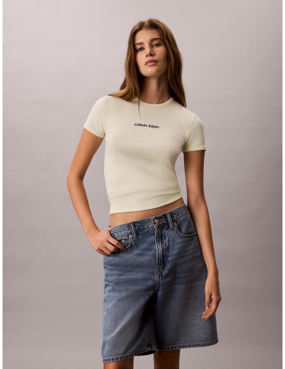 Playera manga corta cuello redondo para mujer Playera manga corta cuello redondo para mujer