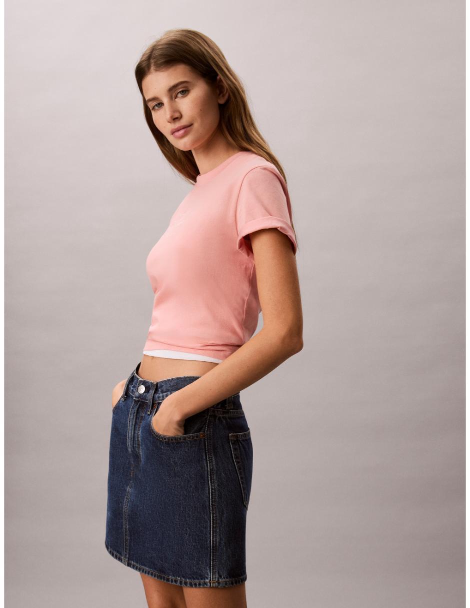 Playera manga corta cuello redondo para mujer 4