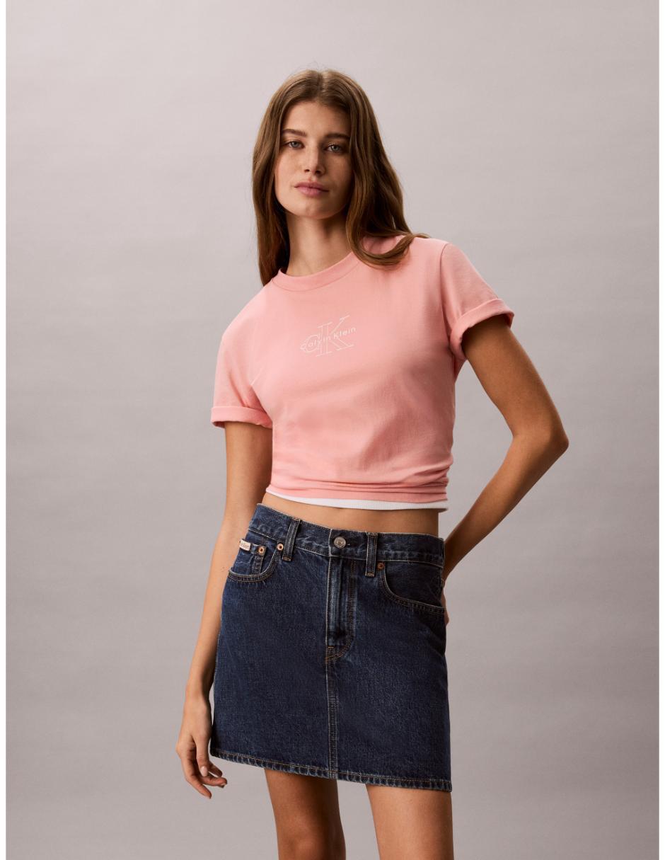 Playera manga corta cuello redondo para mujer Playera manga corta cuello redondo para mujer