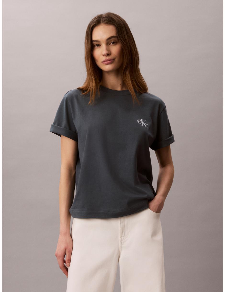 Playera manga corta cuello redondo para mujer