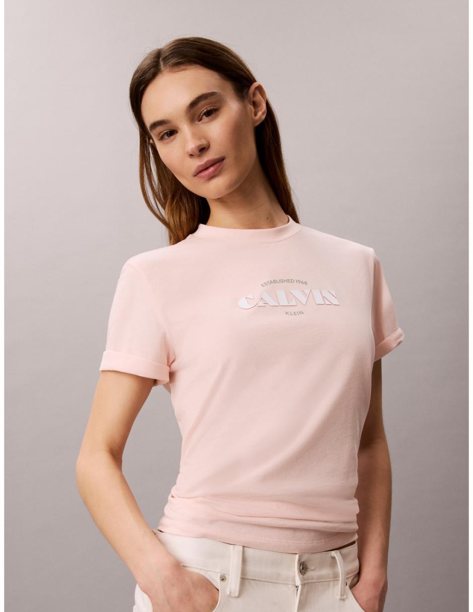Playera manga corta cuello redondo para mujer