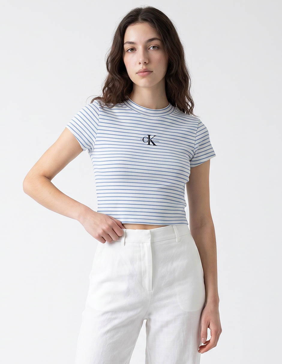 Playera manga corta cuello redondo para mujer Playera manga corta cuello redondo para mujer