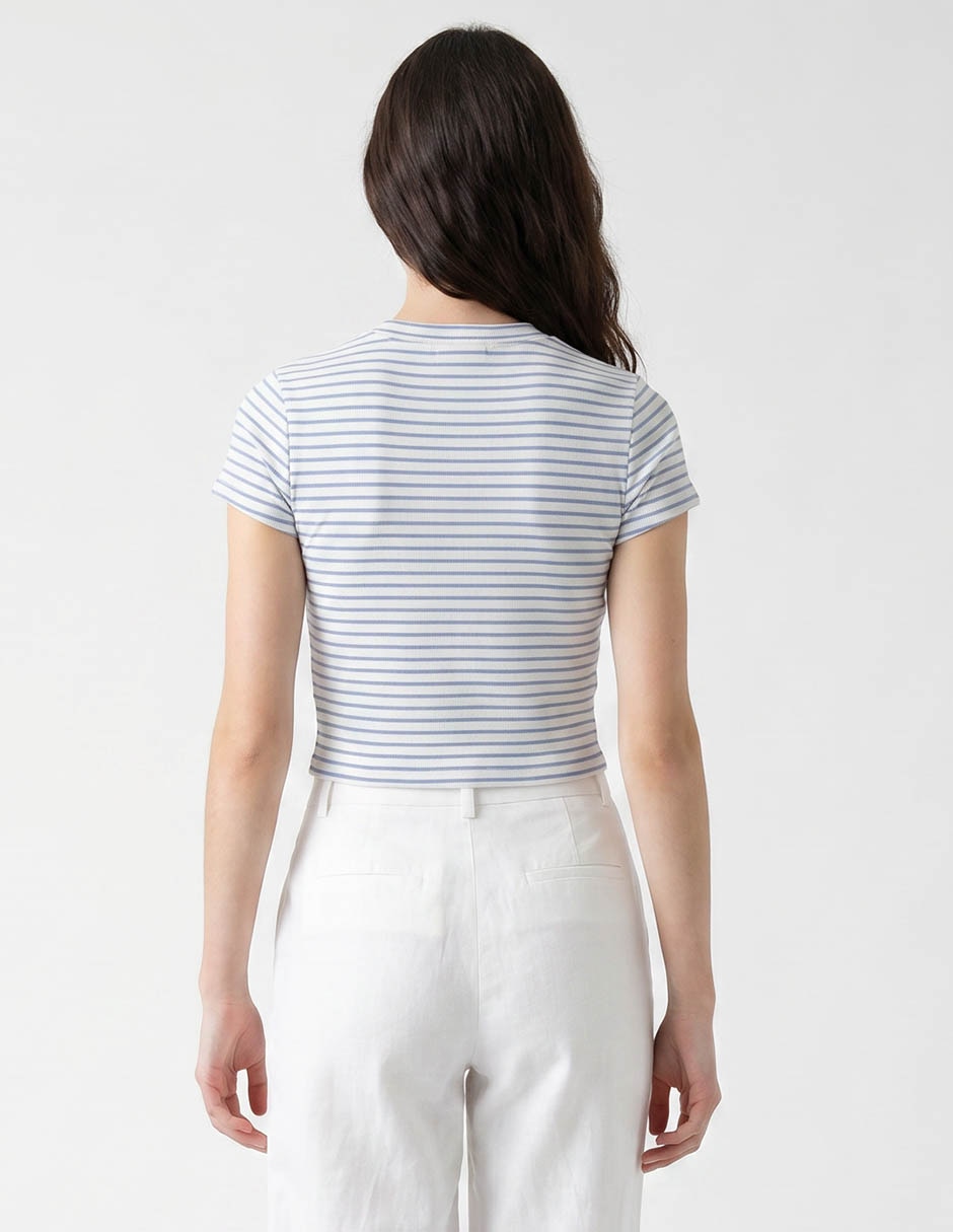 Playera manga corta cuello redondo para mujer 2