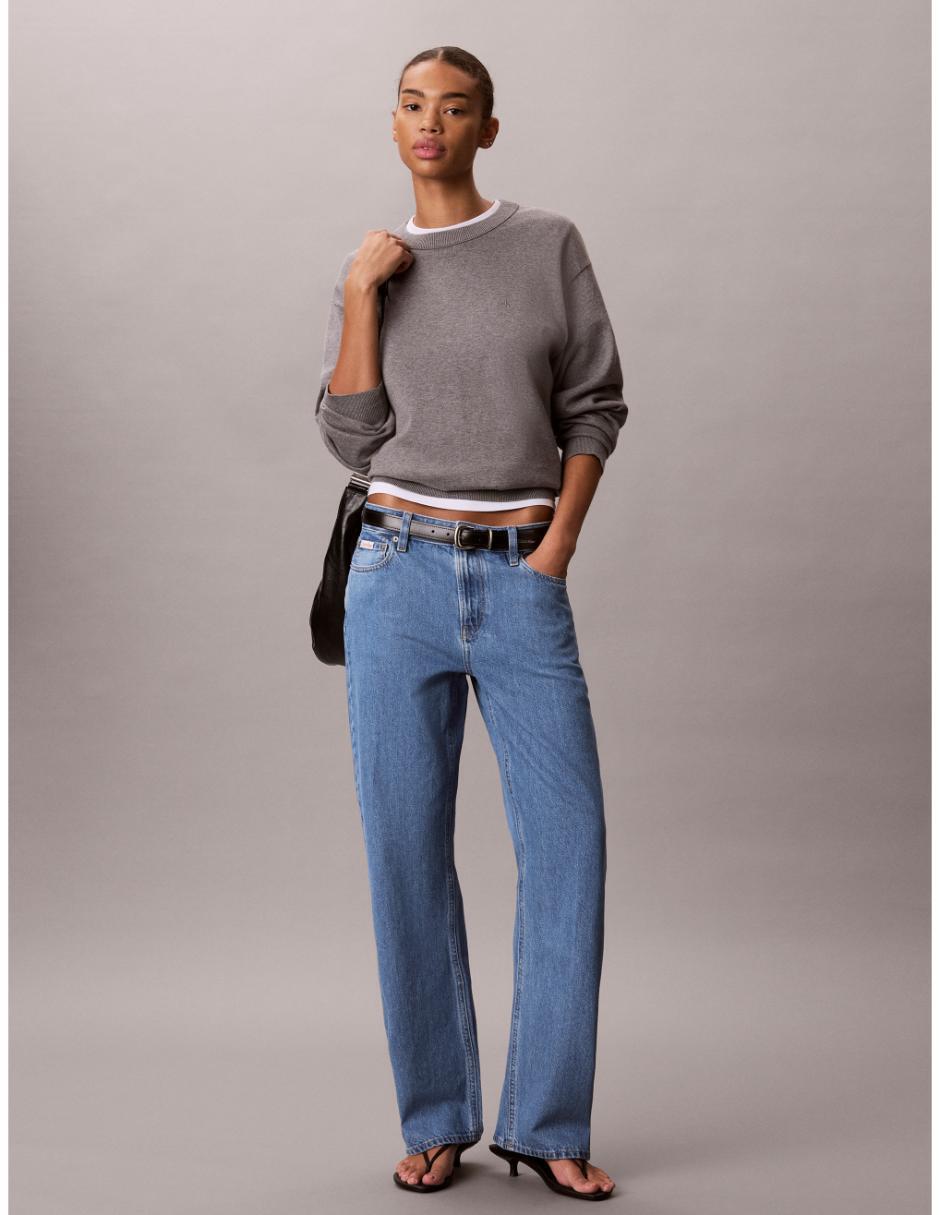 Jeans Jogger Regular Straight Calvin Klein 47G799G-Yrc Corte Cintura Alta Para Mujer