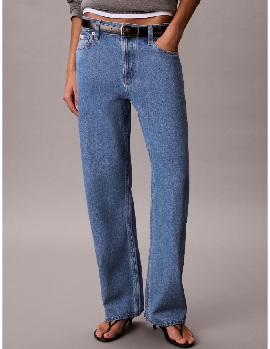 Jeans Jogger Regular Straight Calvin Klein 47G799G-Yrc Corte Cintura Alta Para Mujer 4