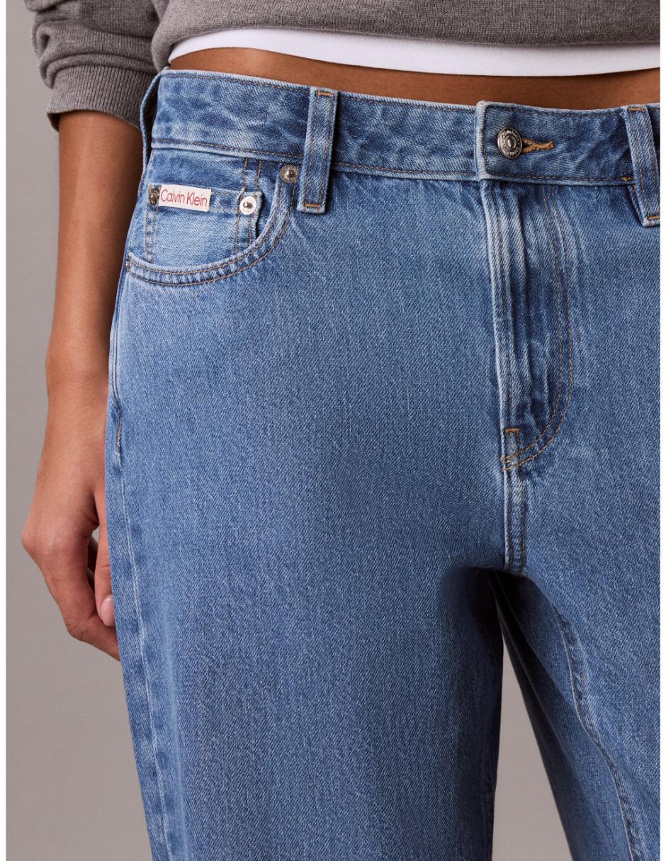 Jeans Jogger Regular Straight Calvin Klein 47G799G-Yrc Corte Cintura Alta Para Mujer 6