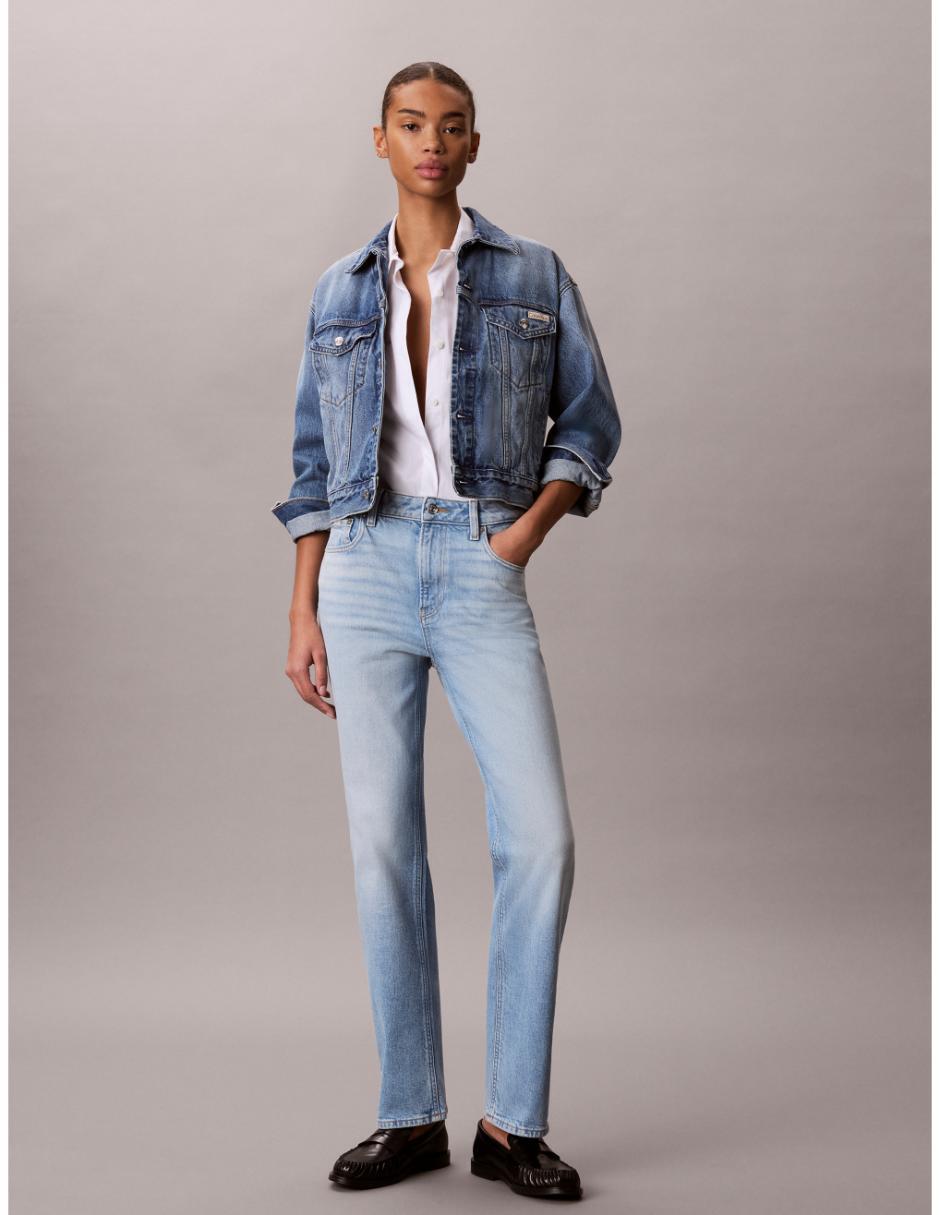 Jeans straight 47G706G-YLX corte cintura alta para mujer Jeans straight 47G706G-YLX corte cintura alta para mujer