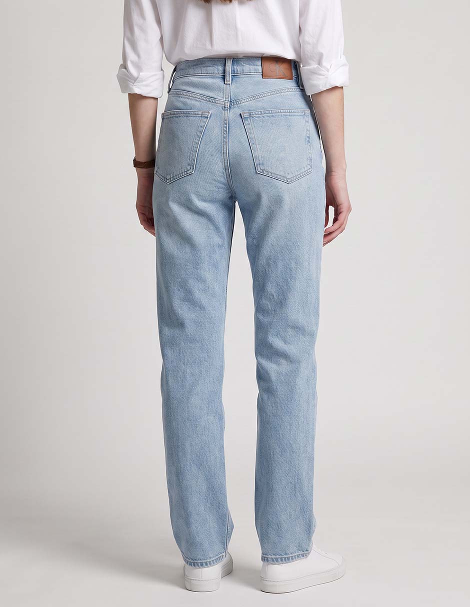 Jeans straight 47G706G-YLX corte cintura alta para mujer 2