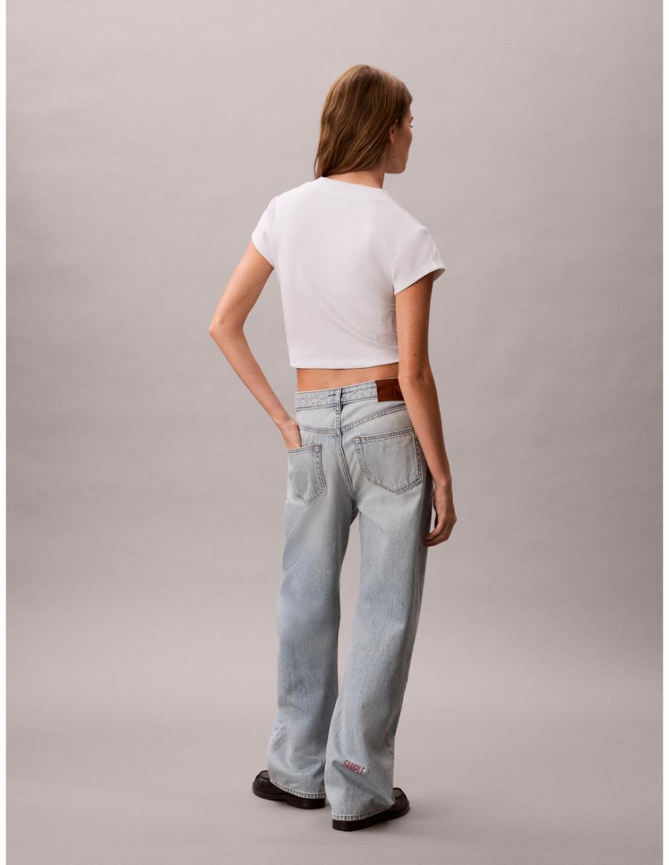 Jeans Jogger Regular Straight Calvin Klein 47G797G-1Xo Corte Cintura Alta Para Mujer 2