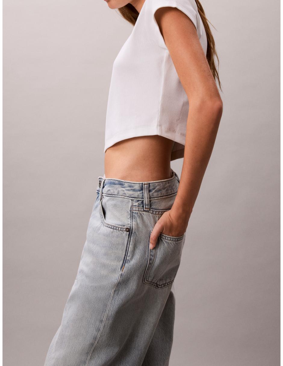 Jeans Jogger Regular Straight Calvin Klein 47G797G-1Xo Corte Cintura Alta Para Mujer 3