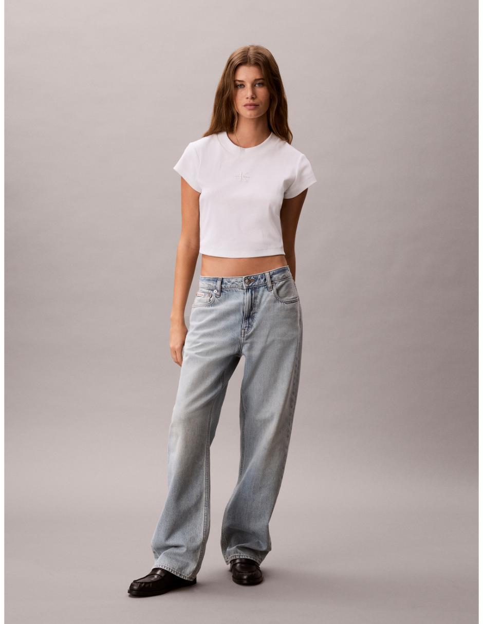 Jeans Jogger Regular Straight Calvin Klein 47G797G-1Xo Corte Cintura Alta Para Mujer 4