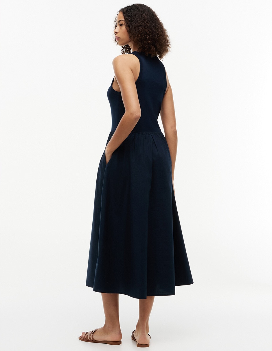 Vestido largo casual Gold Button para mujer 2