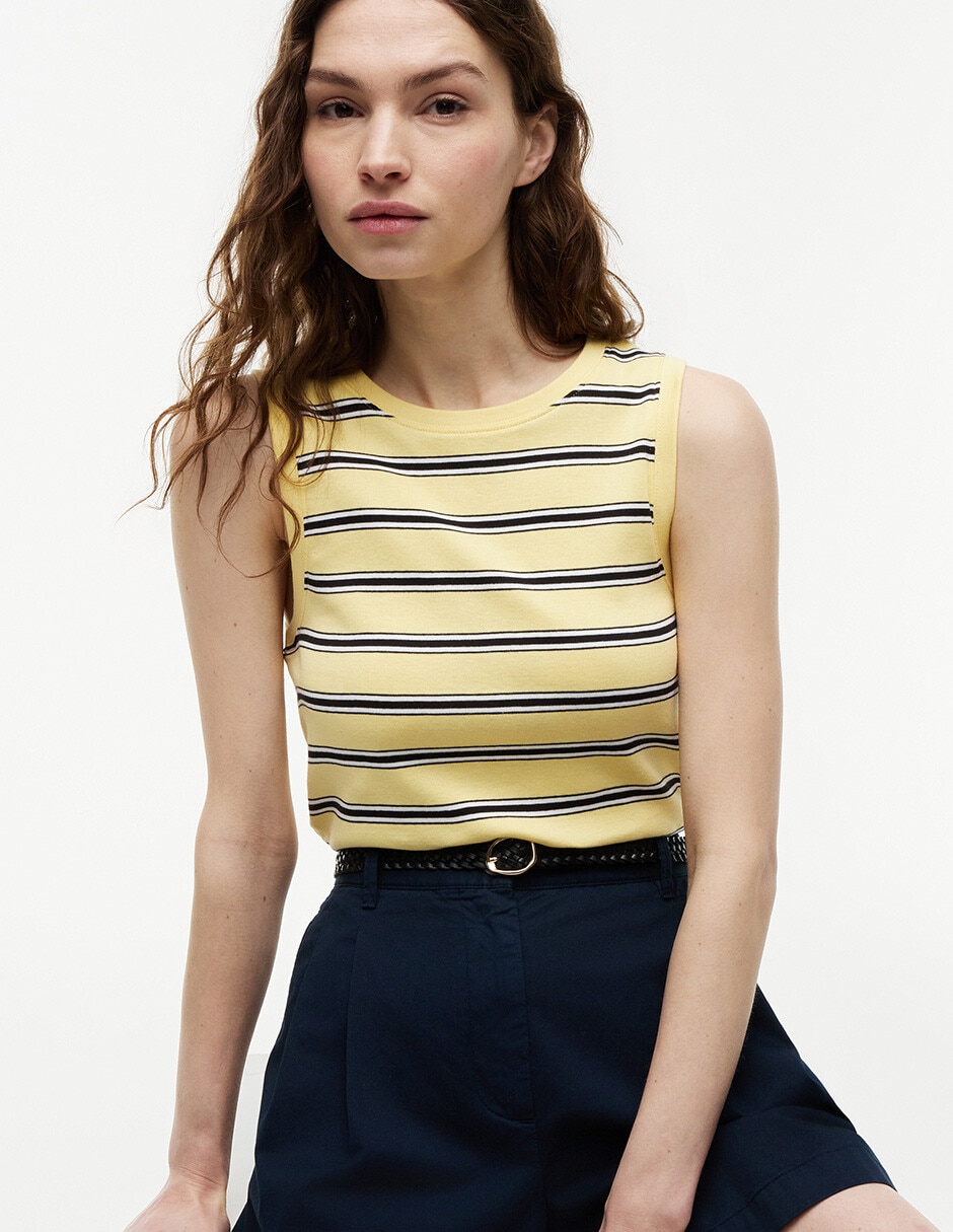 Playera Multistripe cuello redondo para mujer 4