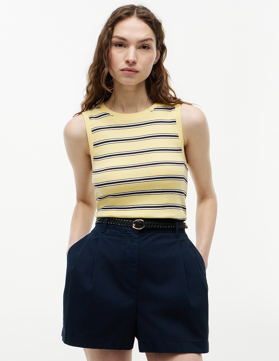 Playera Multistripe cuello redondo para mujer