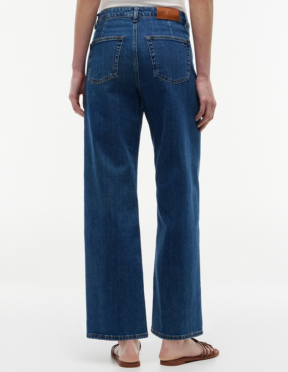 Jeans straight corte cintura para mujer 4
