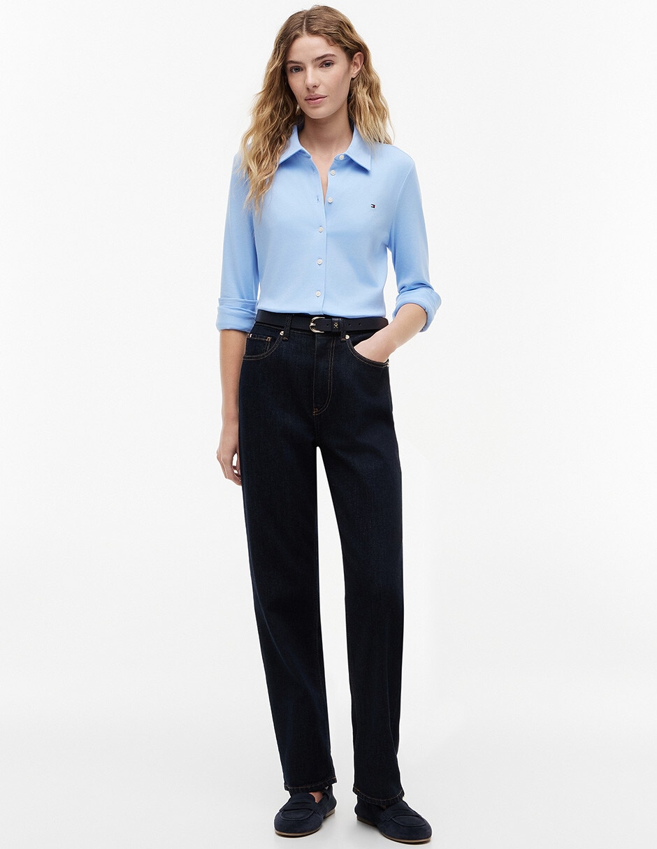 Blusa camisera 1985 polos manga Larga para mujer 5