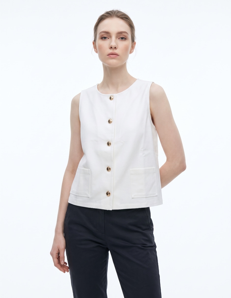 Top cuello redondo Top cuello redondo