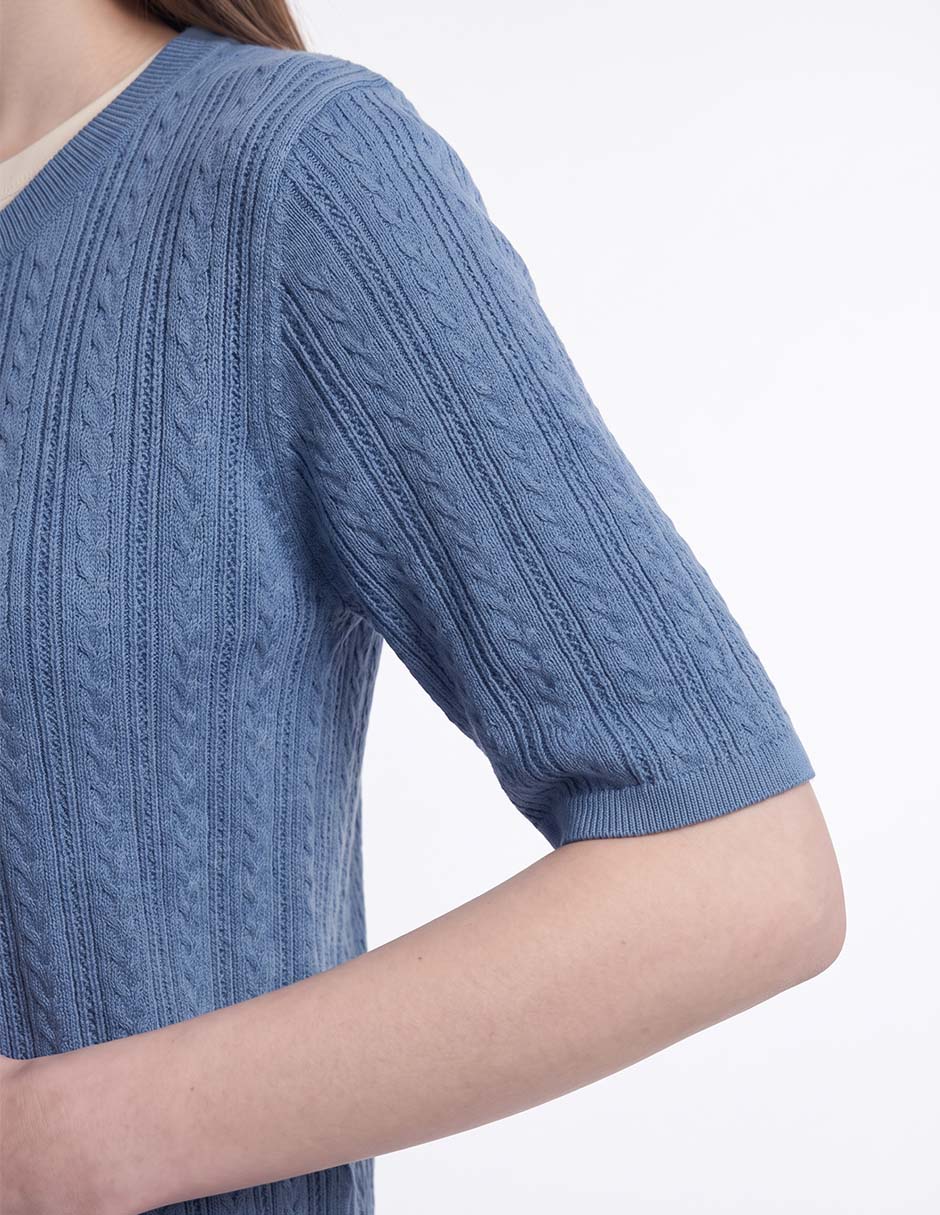Suéter cuello redondo para mujer 2